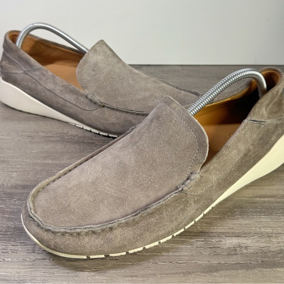 OluKai Ka’a Grey Italian Suede Drop Heel Loafers size 11 $179.90 - Picture 3 of 10